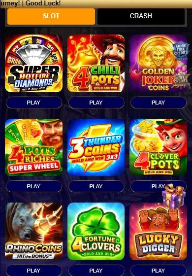 Casino DeeSpin pokies lobby Casino DeeSpin lobby with pokies tiles on a phone